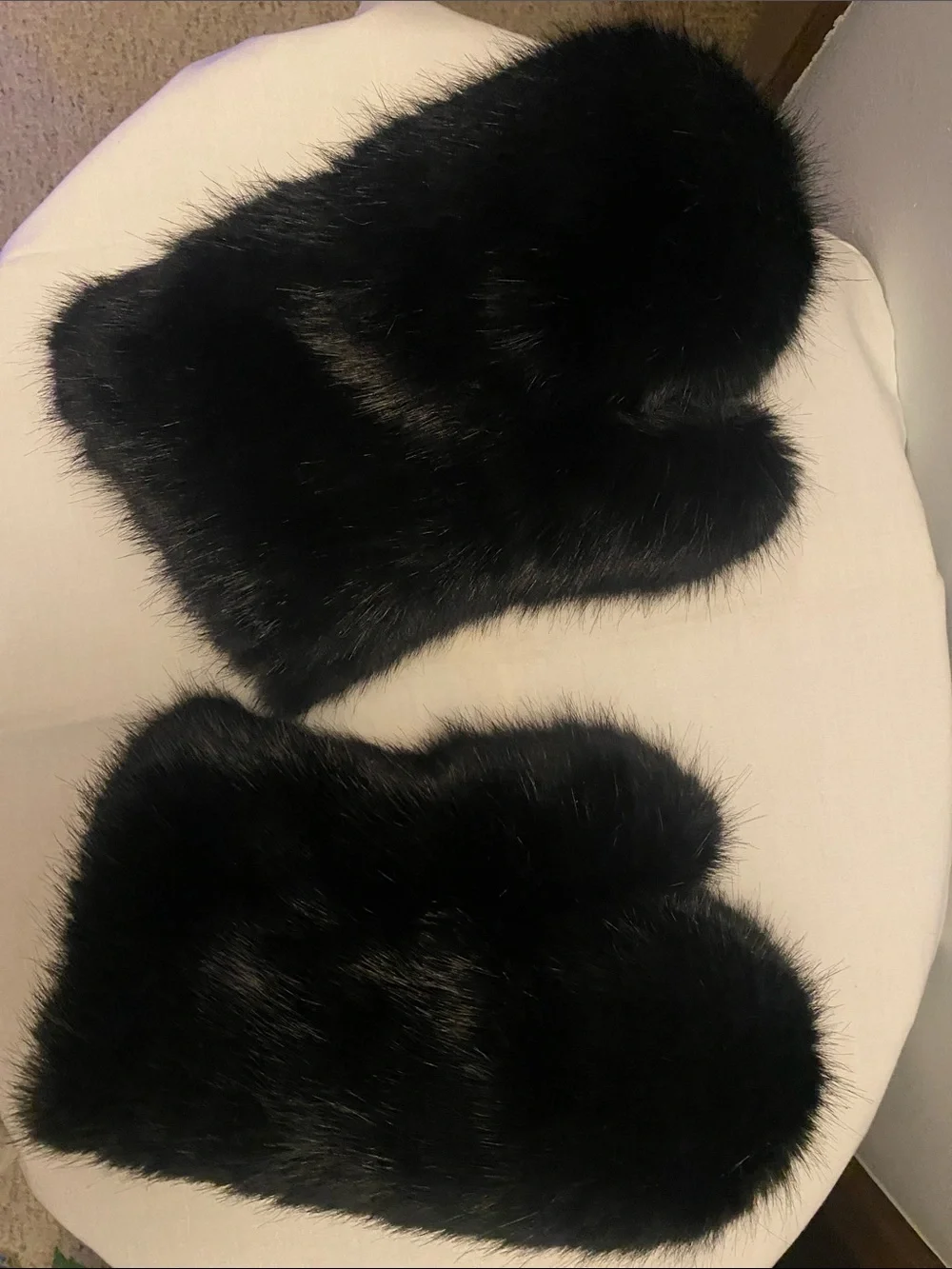 Black Furry Hand Muffs - Women Accessories
